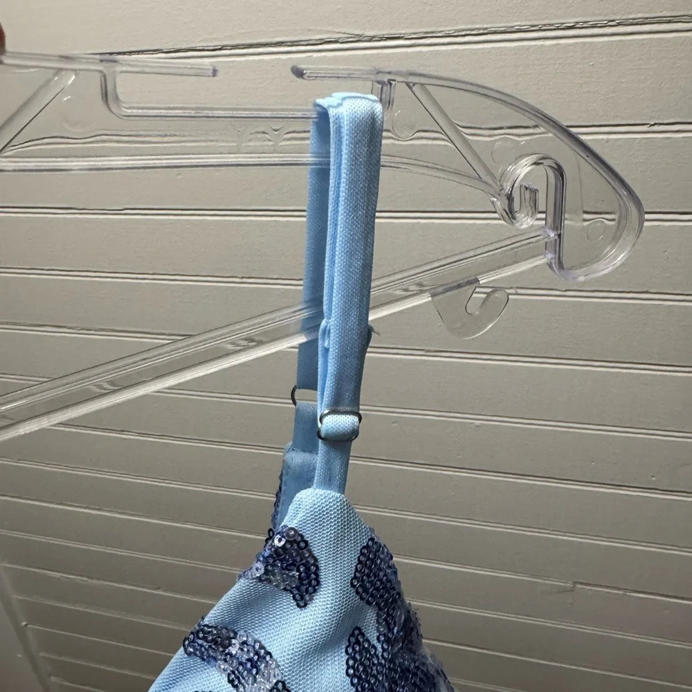 Elegant Blue Sequins Homecoming Dress - Picture 7 of 8